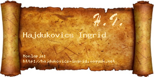 Hajdukovics Ingrid névjegykártya
